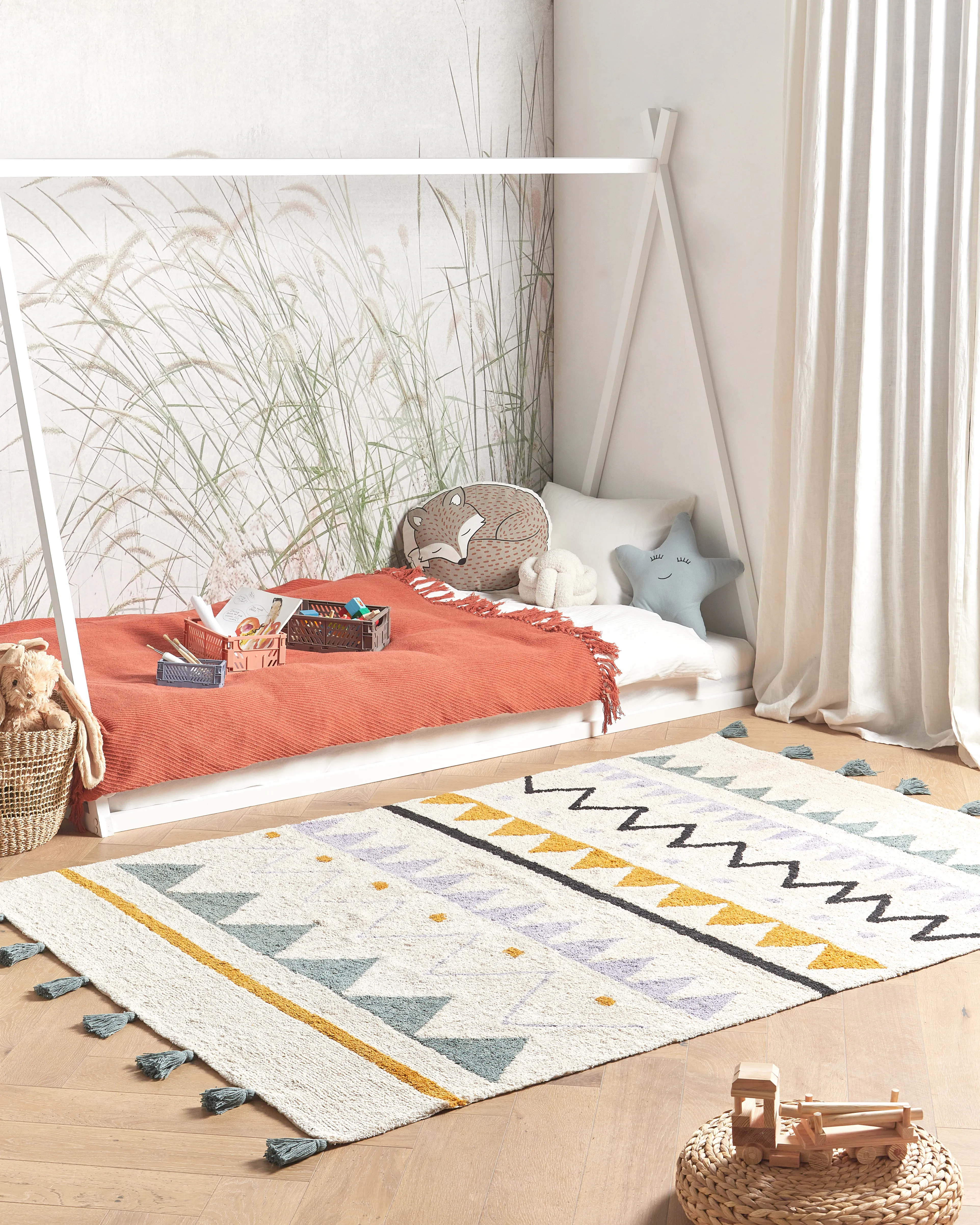 Kids Rug ZAYSAN Green 140 x 200 cm Cotton