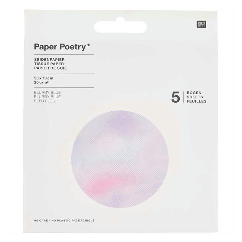 FLOU - Papier de soie 5 feuilles flou bleu et violet 50x70cm