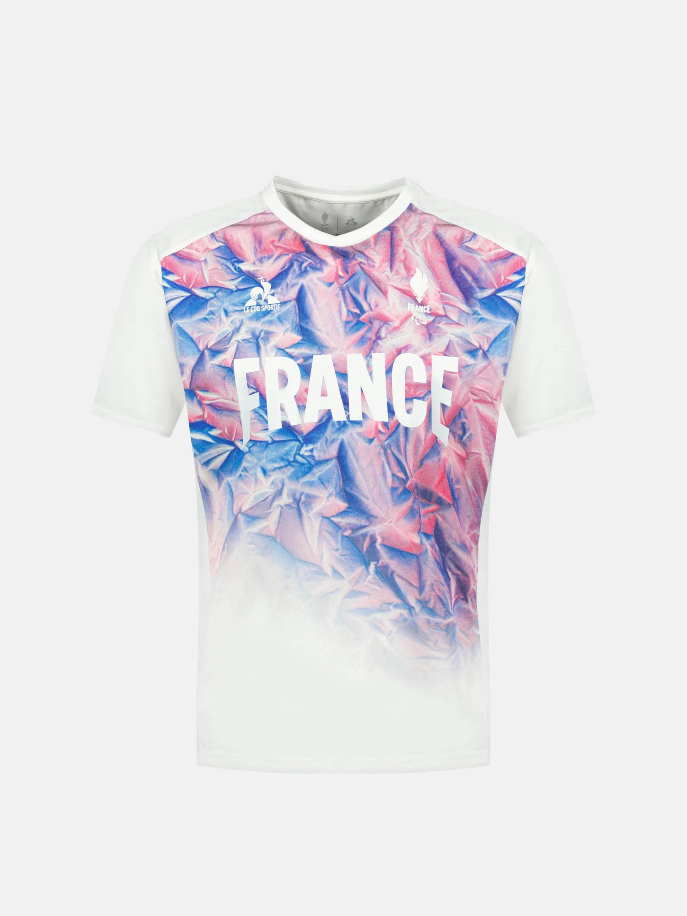 Maillot col rond en jersey technique brillant avec impression Montagne JP Milano-Cortina