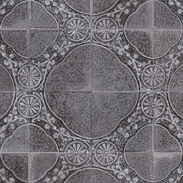 Carrelage Vintage Noir Uruk 45x45x0,95 cm Carvella - Sol et mur intérieur (vendu par carton de 1 m²) - RO'MA CARRELAGE