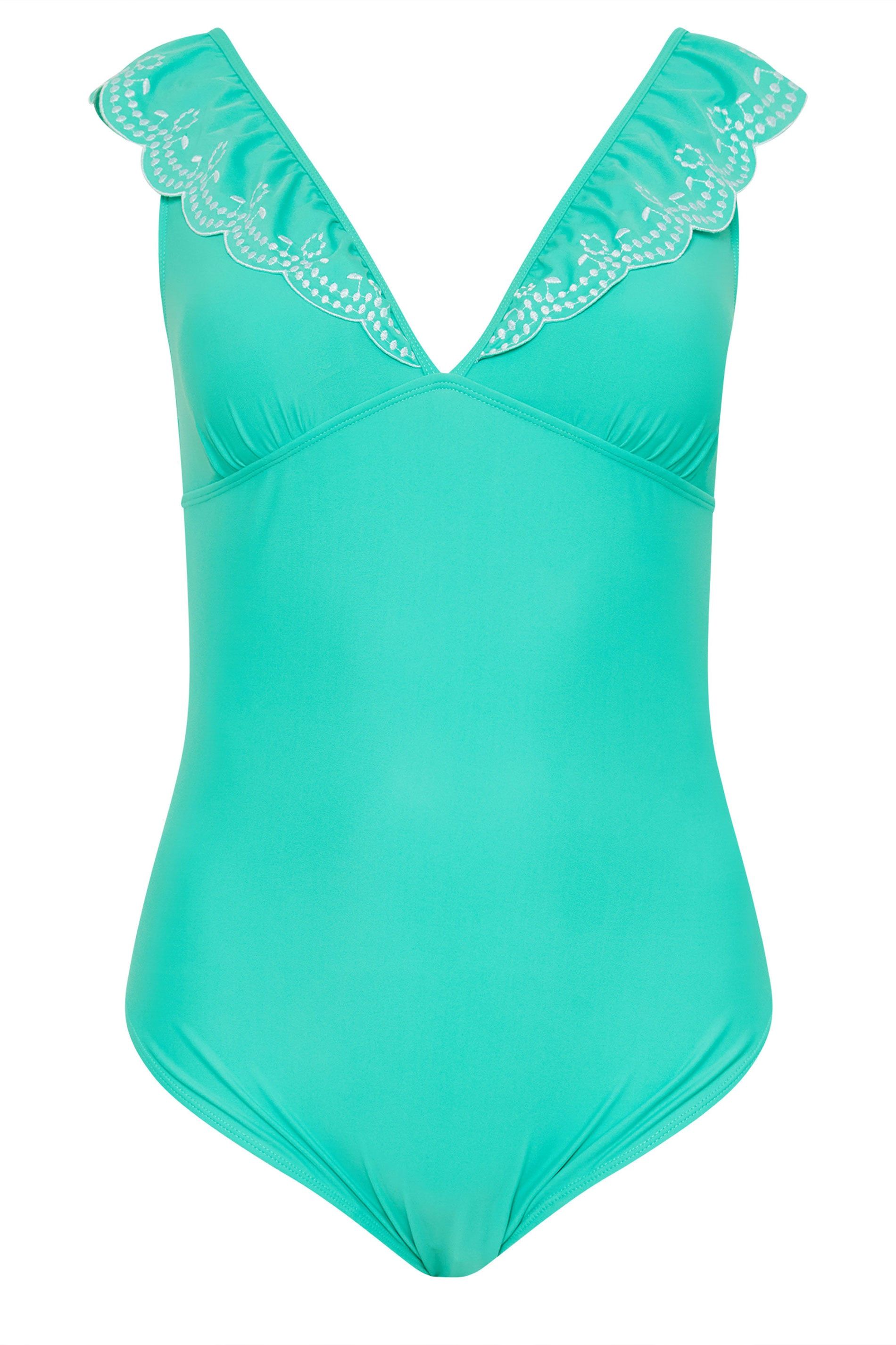 Yours Broderie Frill Tummy Support Swimsuit