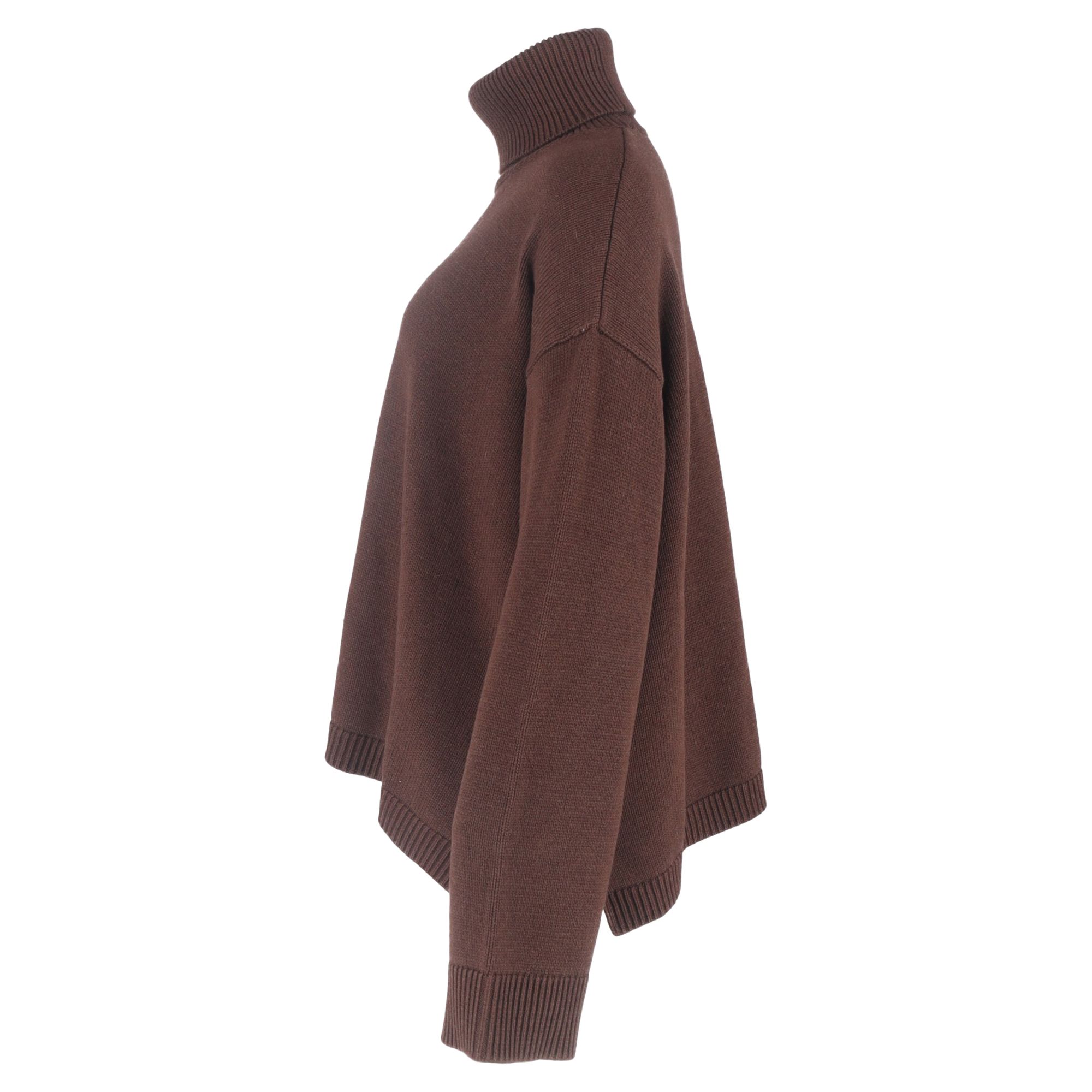 The Frankie Shop Preloved Rhea Turtleneck Sweater in Brown Wool