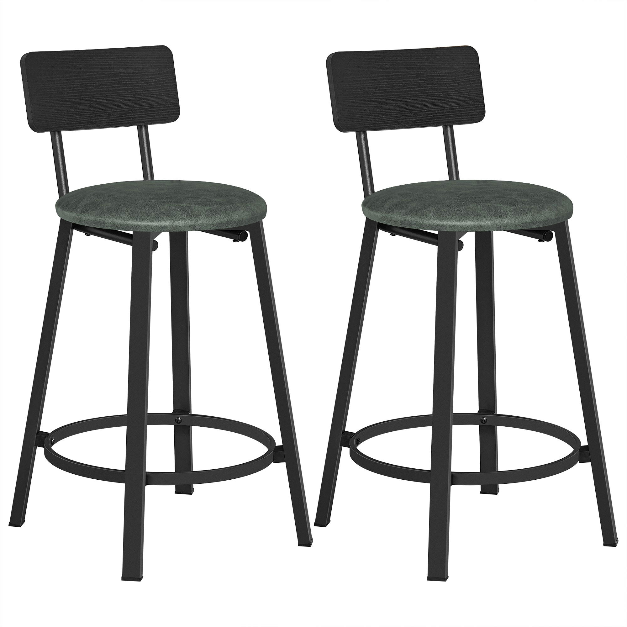 - Tabourets de bar rembourrés en PU acier vert forêt