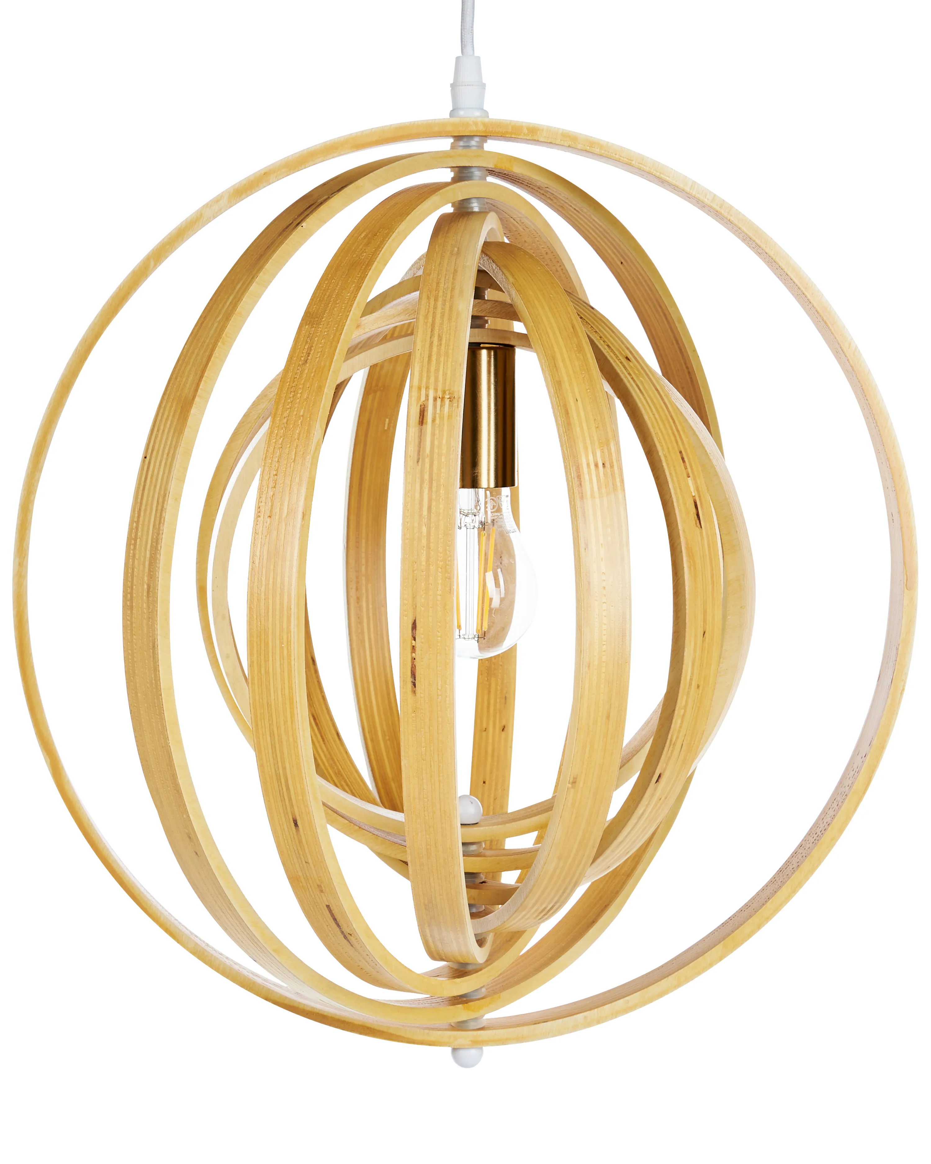 Pendant Lamp MURRELL Poplar Wood Light Brown