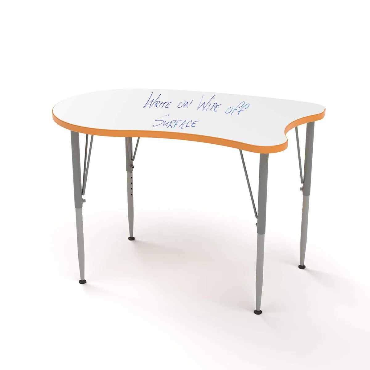 Tot Mate Versa Kids Desk Curve Shape Large Laminate Surface 38.75 x 24 Classroom Table, Write-On/Wipe-Off Dry Erase Top