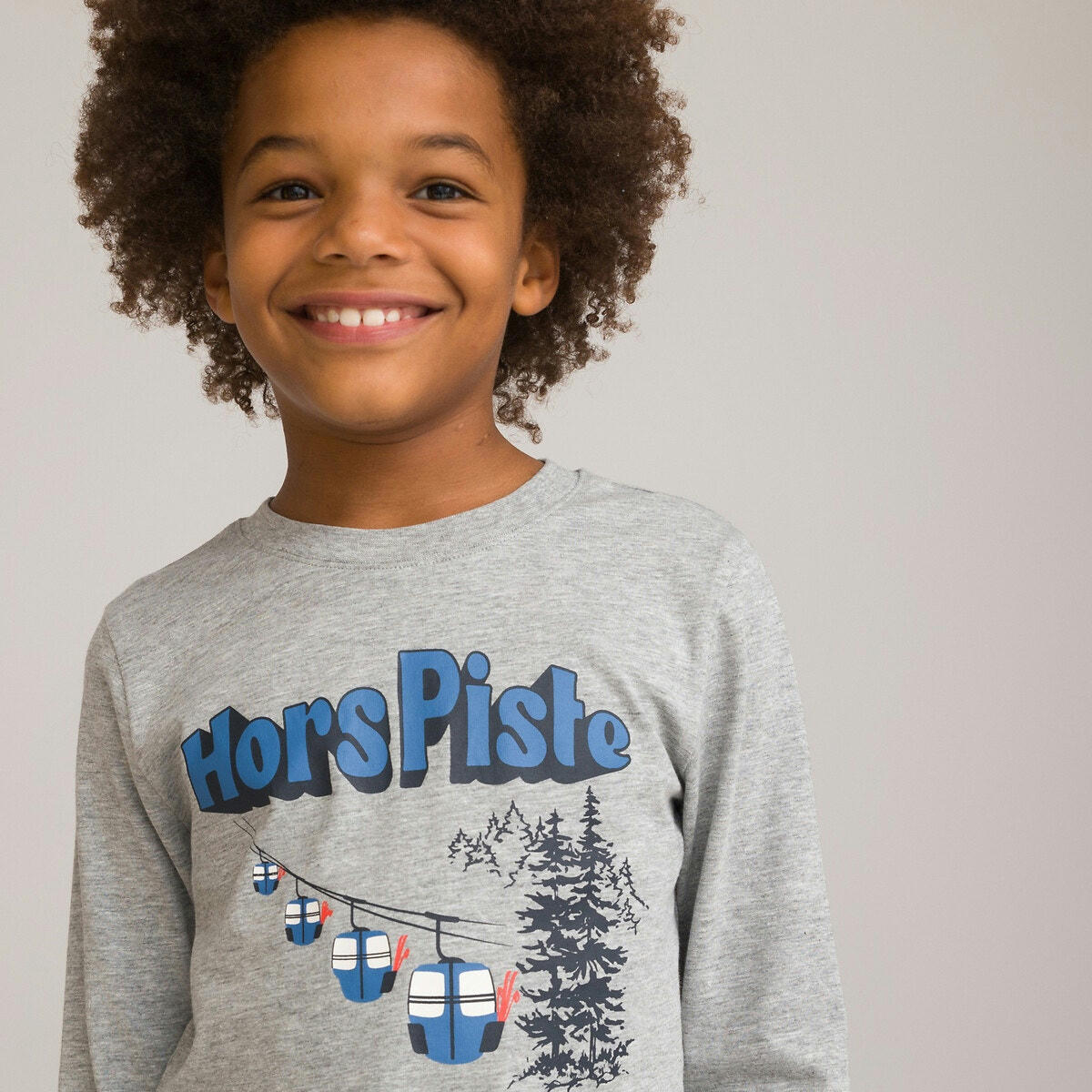 T-shirt manches longues imprimé téléphériques