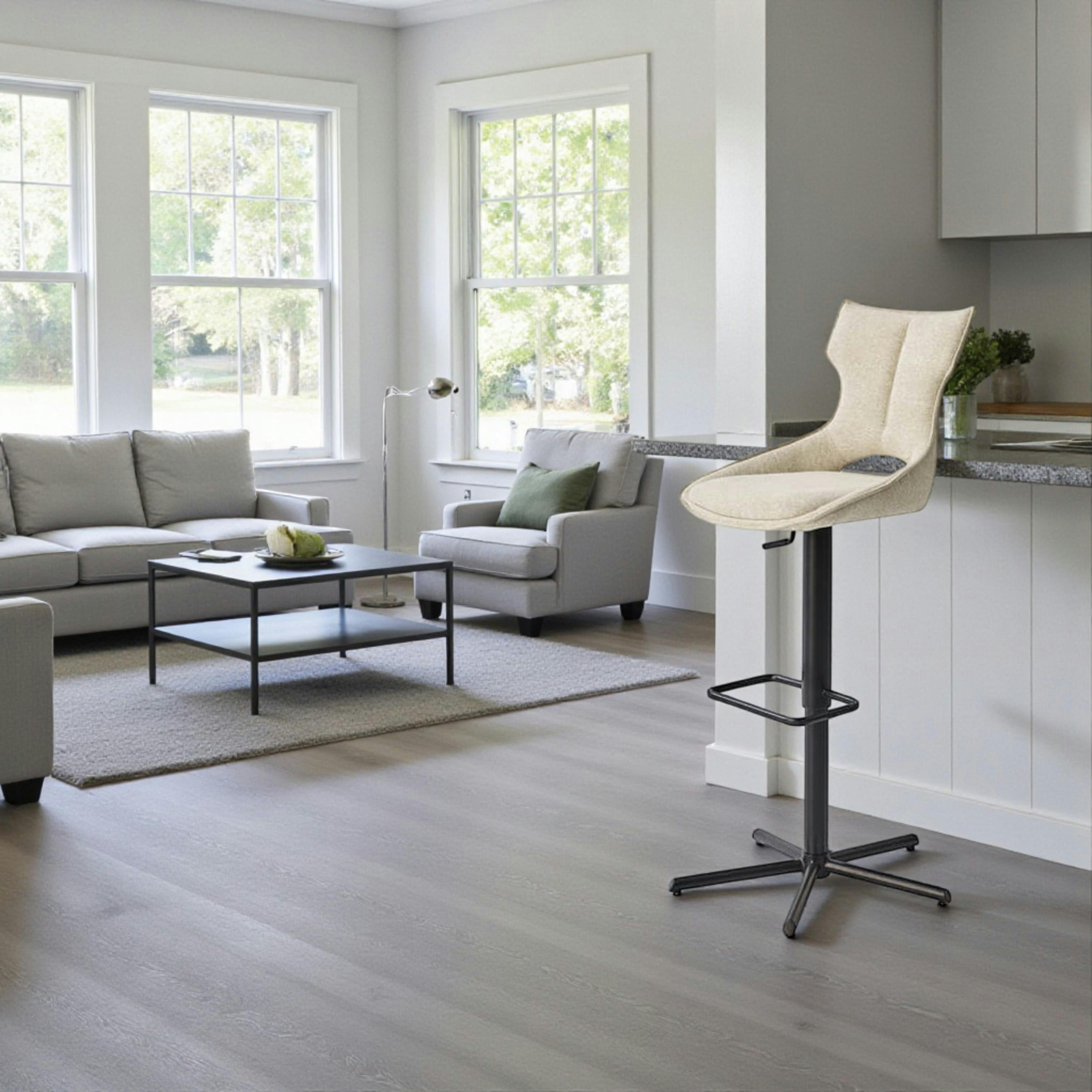 Chaise de bar réglable beige à dossier ouvert (lot de 2) LOMBARDIE