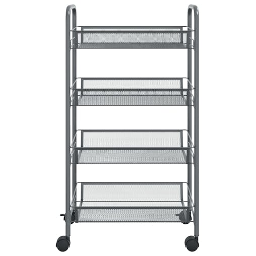 NNEVL 4-Tier Kitchen Trolley Grey 46x26x85 cm Iron