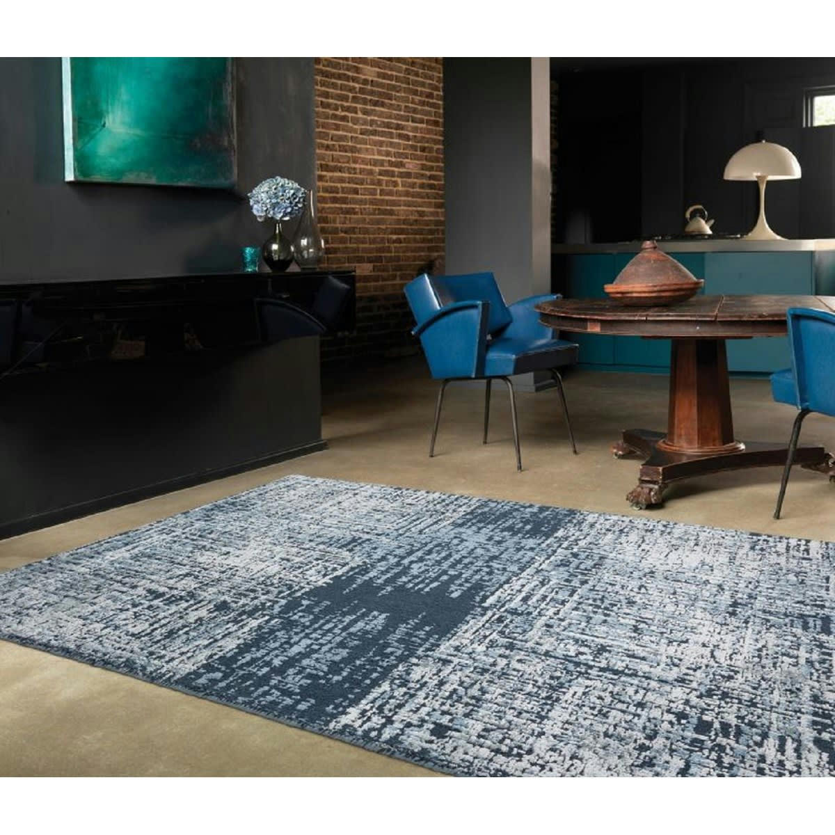 MILANO - Tapis de salon en laine bleu 200x290 cm