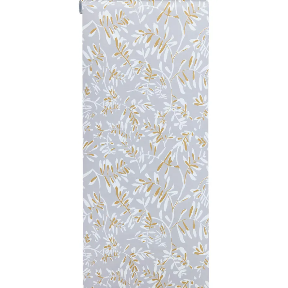 Kwantum Vliesbehang | Behang Bloss Grijs/Oker