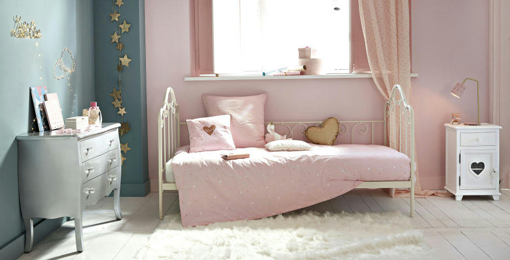 Juliette - Lit banquette 90x190 en métal ivoire