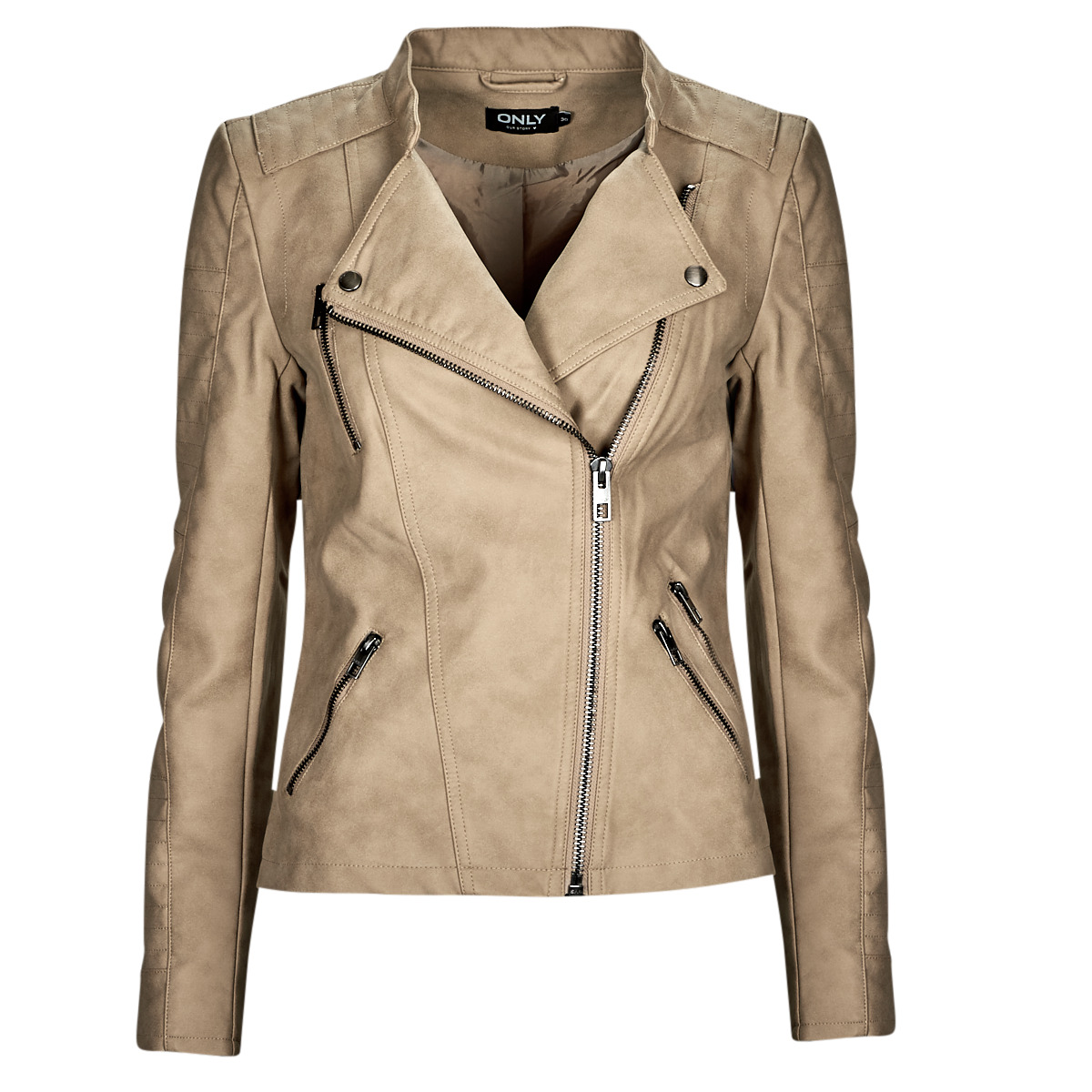 Only - ONLAVA FAUX LEATHER BIKER OTW - Beige