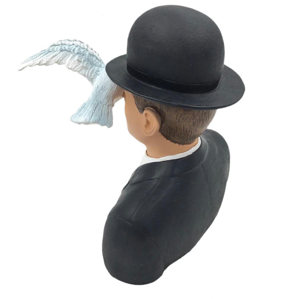 MAGRITTE - Statuette l'homme au chapeau melon de Magritte H15cm