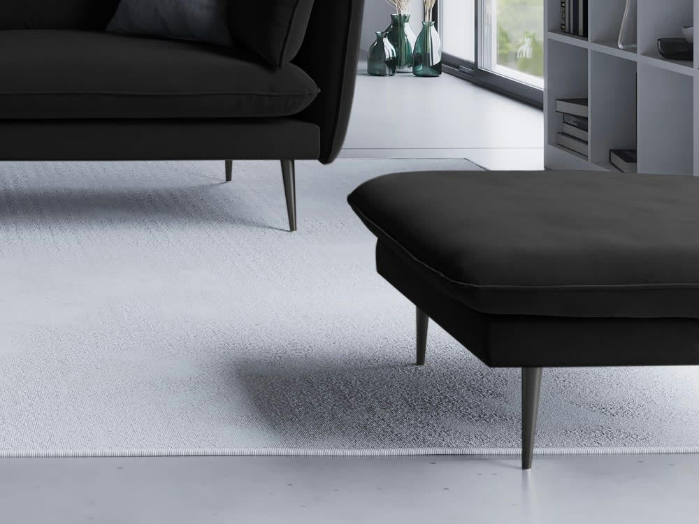 AGATE - Pouf en velours noir