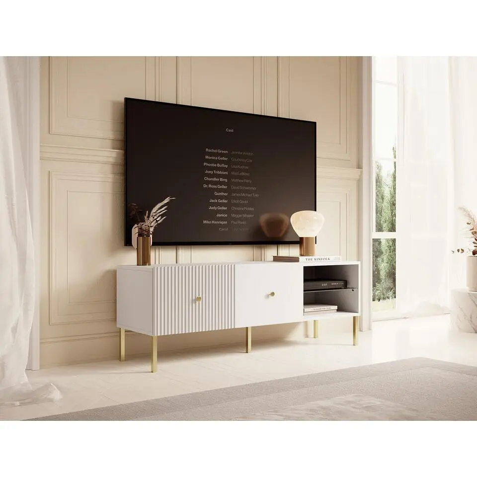 Meubella - TV-Meubel Vermont - Wit - 138 cm