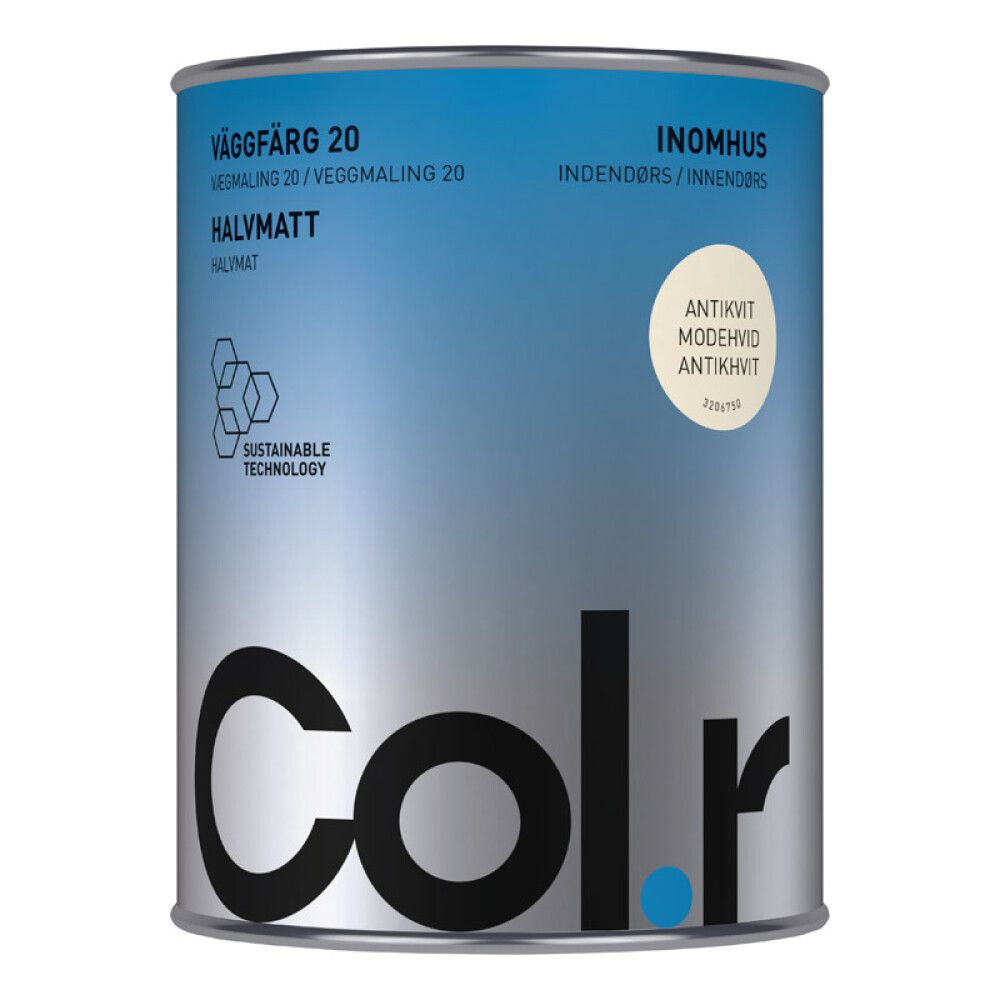 VEGGMALING COL.R HALVMATT ANTIKKHVIT 1L