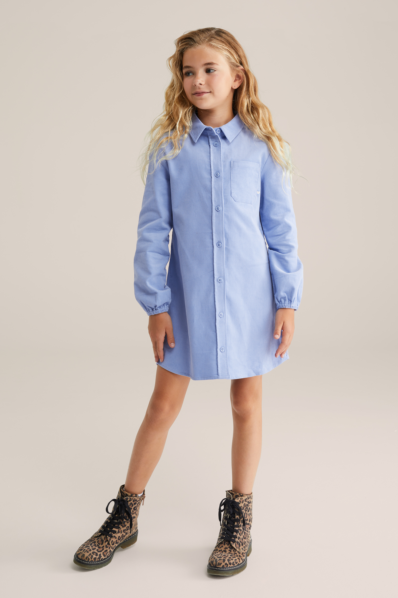 Meisjes jurk van ribstructuur