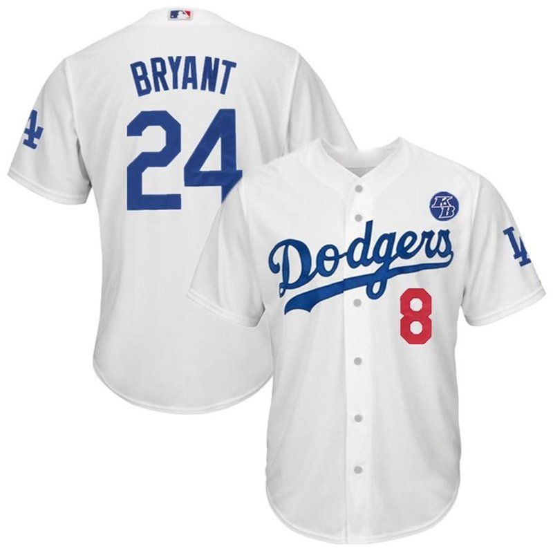 Kobe Bryant Legend Los Angeles Dodgers 8/24 Special Jersey – White