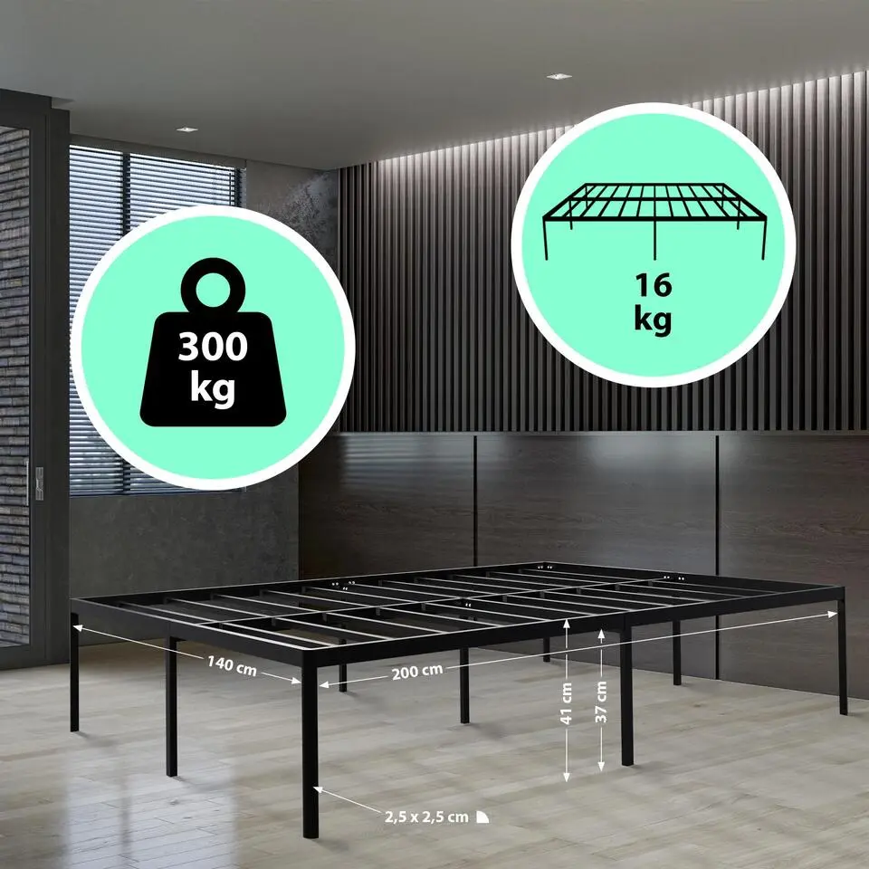 CLP Bed Hamlin 41x140x200 cm - zwart