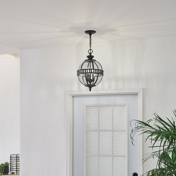 Lampa sufitowa zewnętrzna Halleron brązowa 3 x E14 x 40W IP44 Kichler