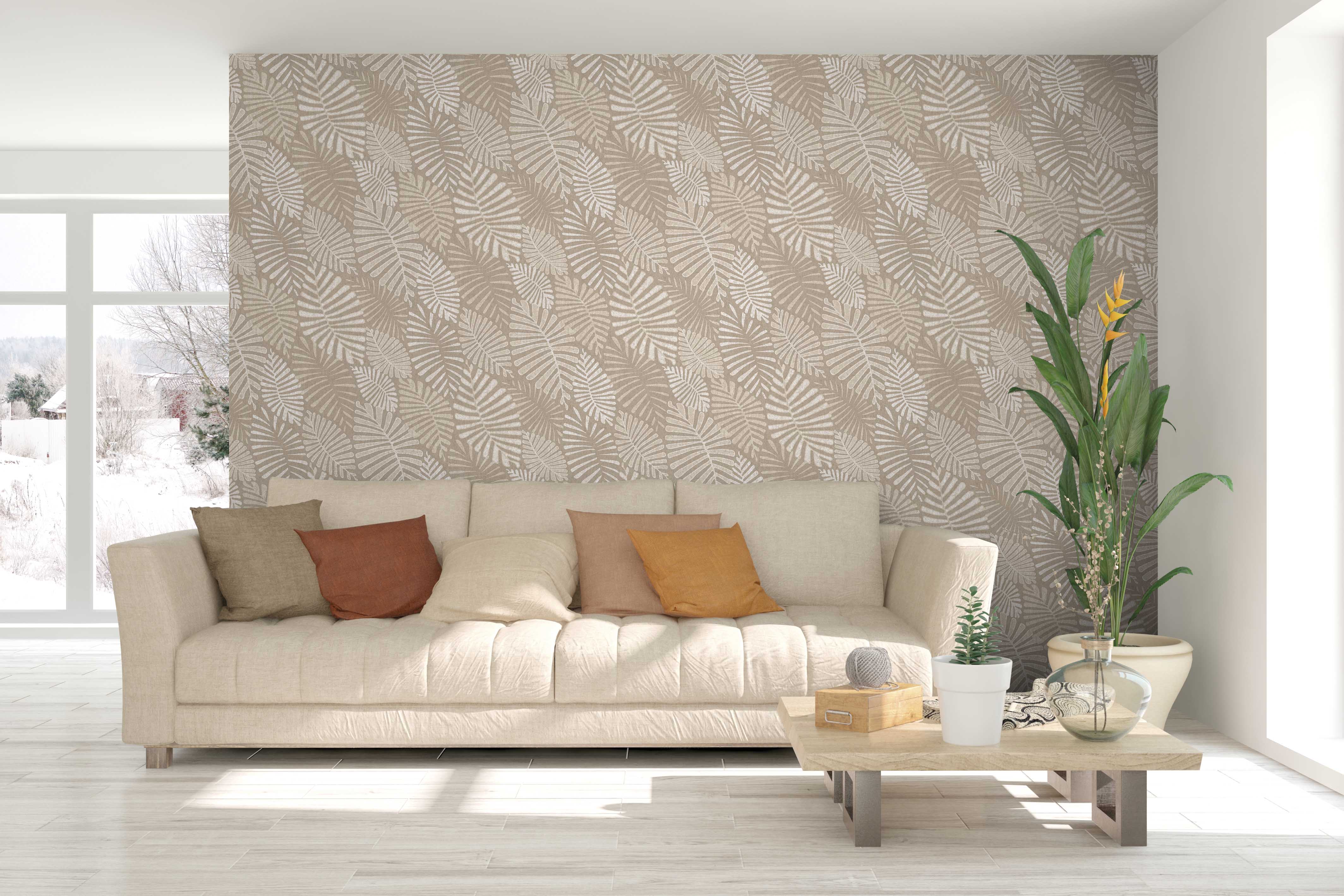 Sanders & Sanders behang bladeren beige - 53 cm x 10 m - 640501