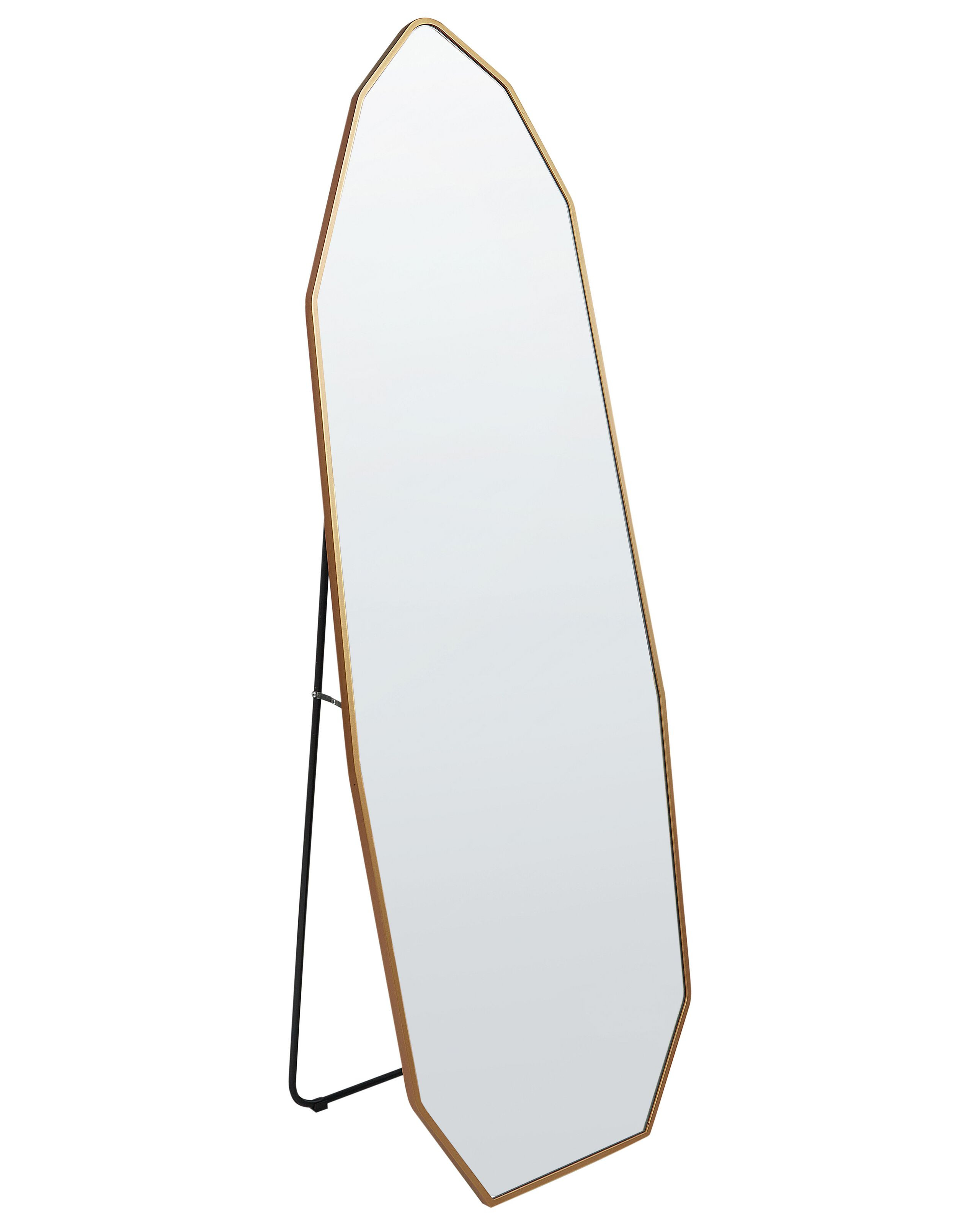 Lustro metalowe stojące z ramą 49x165 cm złote