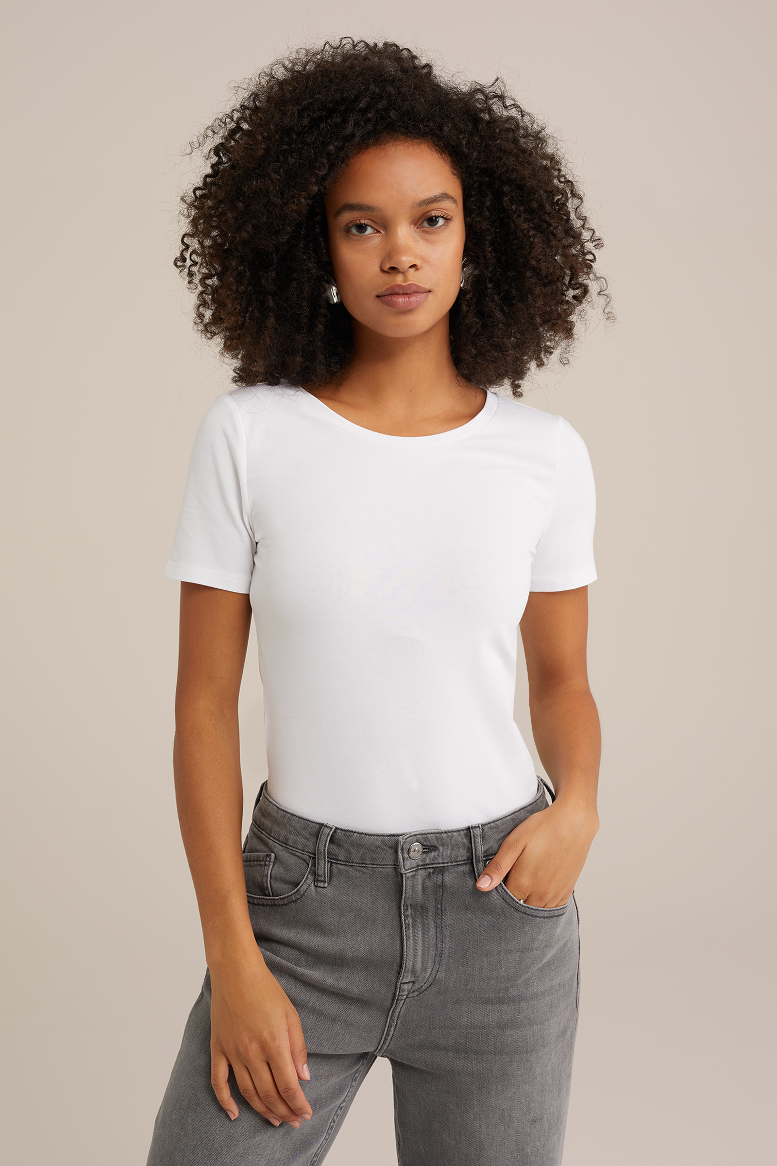 Dames T-shirt van katoenmix, 2-pack