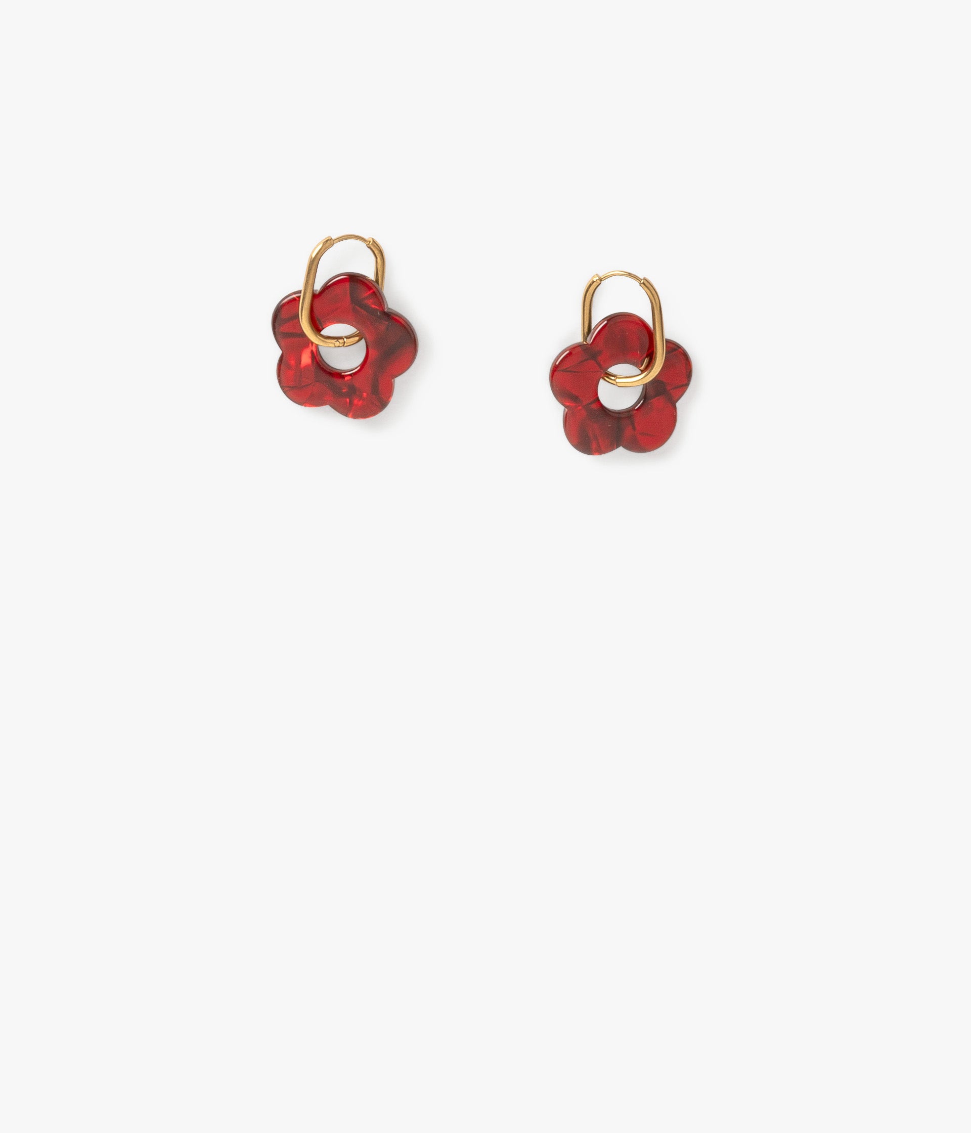 Boucles d'oreilles Delphine rouge