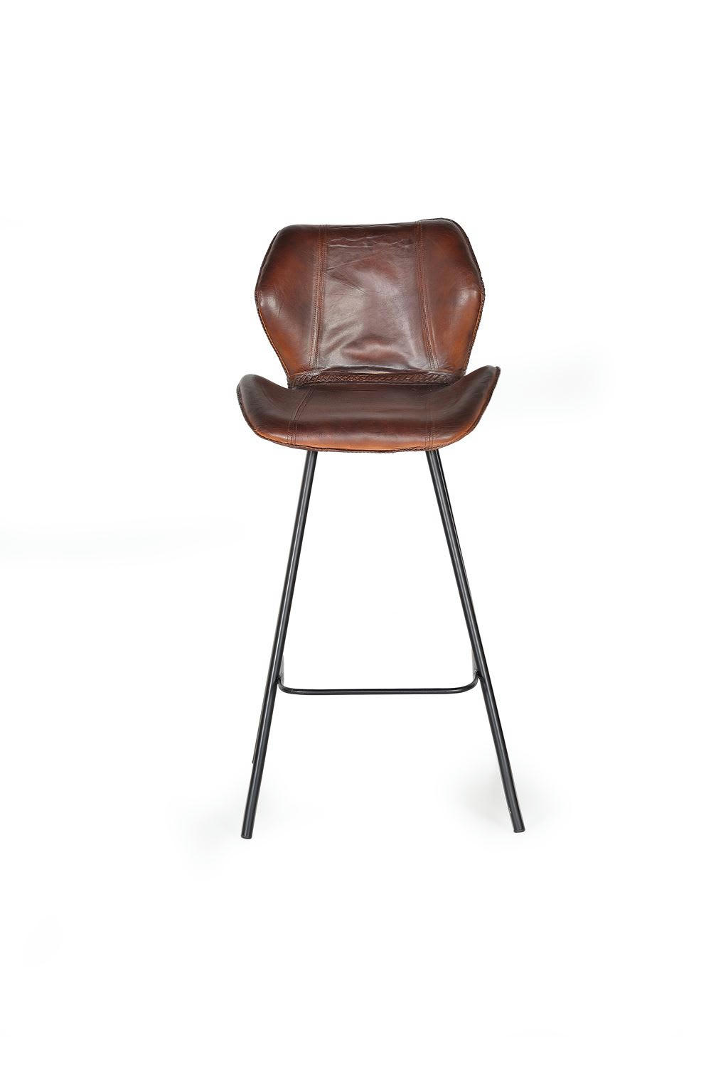 - Tabouret en cuir et metal