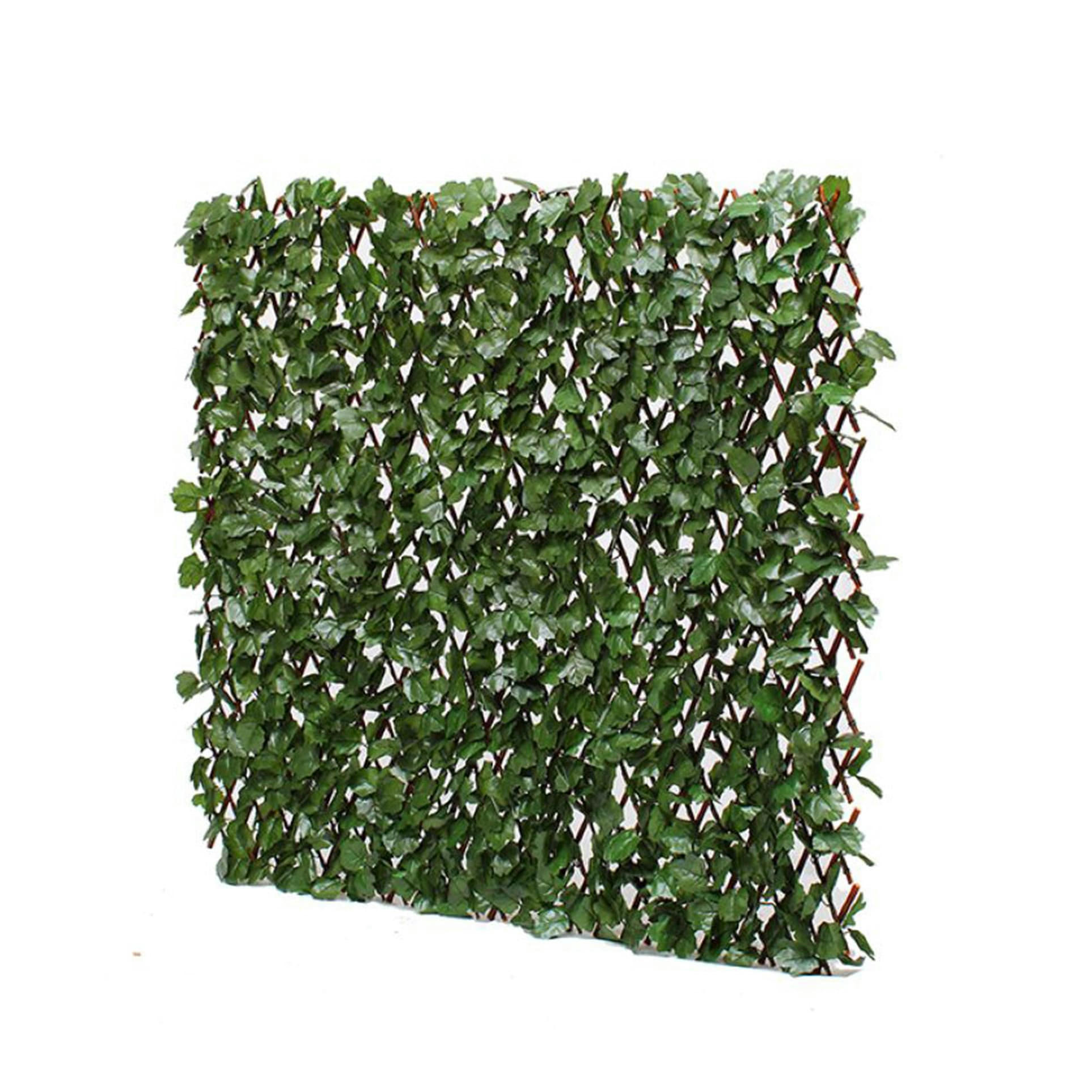 - Treillis extensible en bois de saule feuillage artificiel lierre clair
