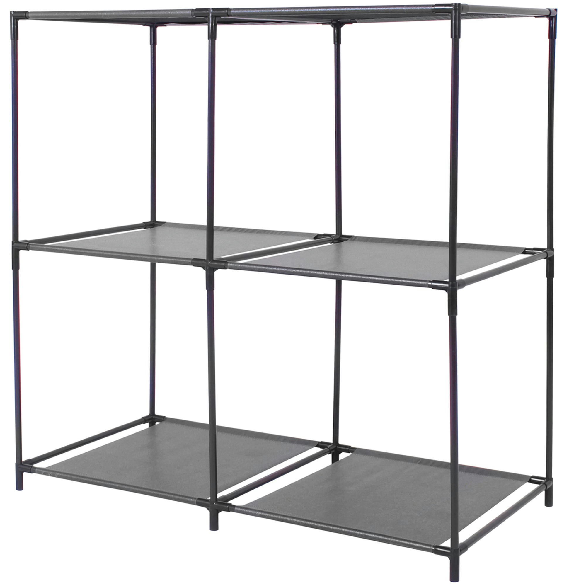 - Étagère en métal et toile plastique noir 4 casiers