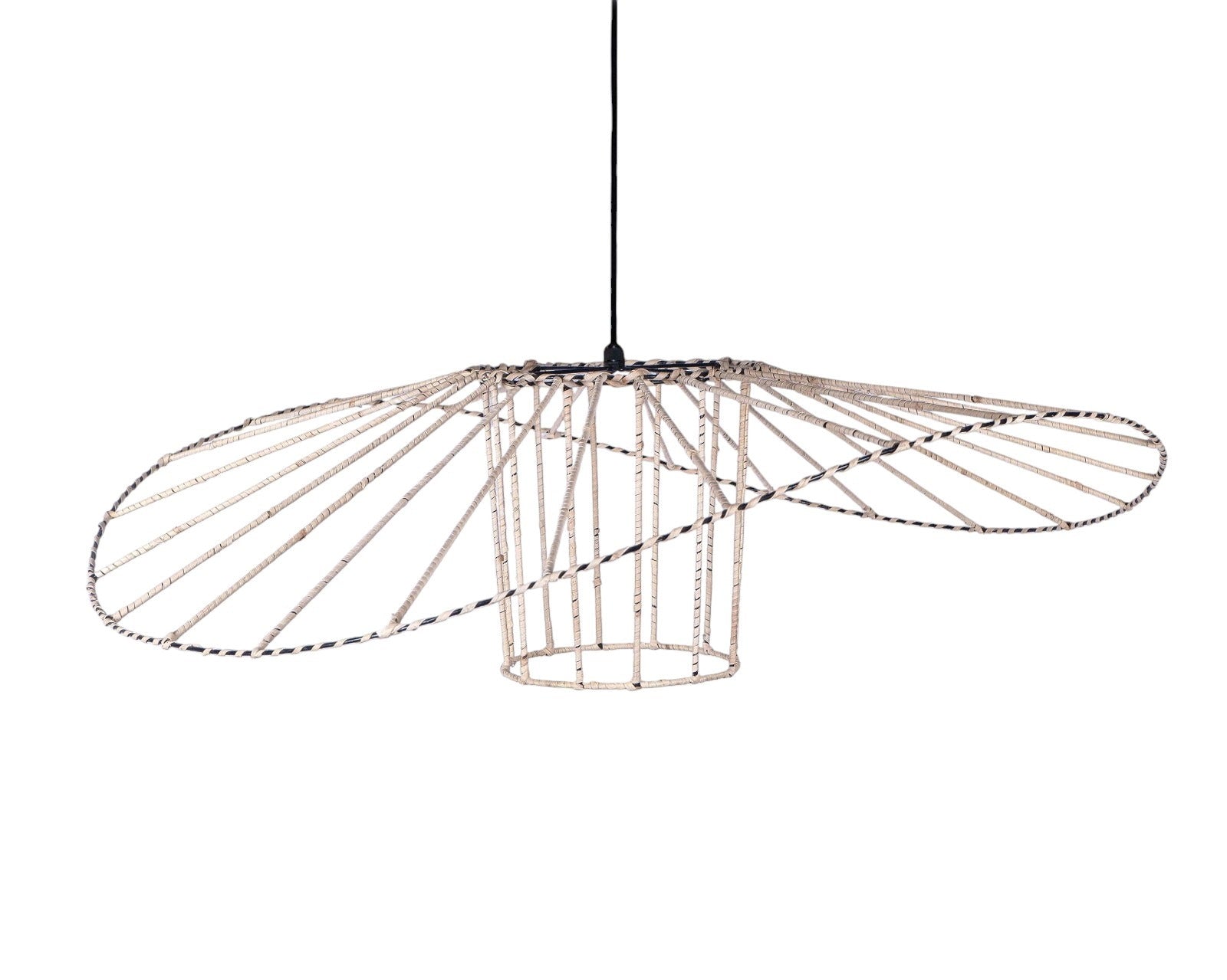 Design Rotan Hanglamp Ø90 cm – Unieke Handgemaakte Plafondlamp van Rotan & Touw – Grote Eyecatcher voor Horeca, Eettafel of Loft – Bohemian en Indu...