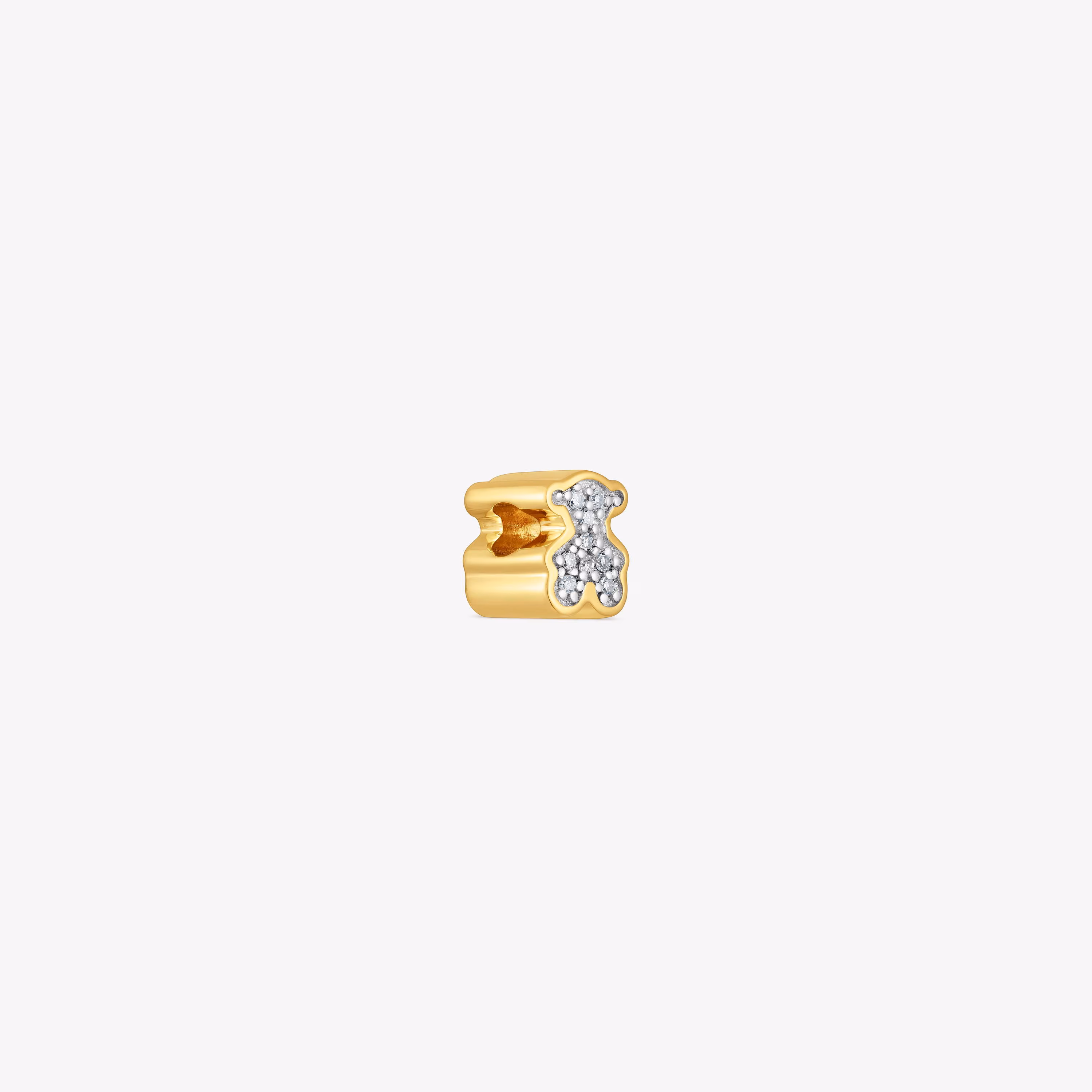 Charm TOUS 1950 oso pequeño con baño de oro 18 kt sobre plata y diamantes