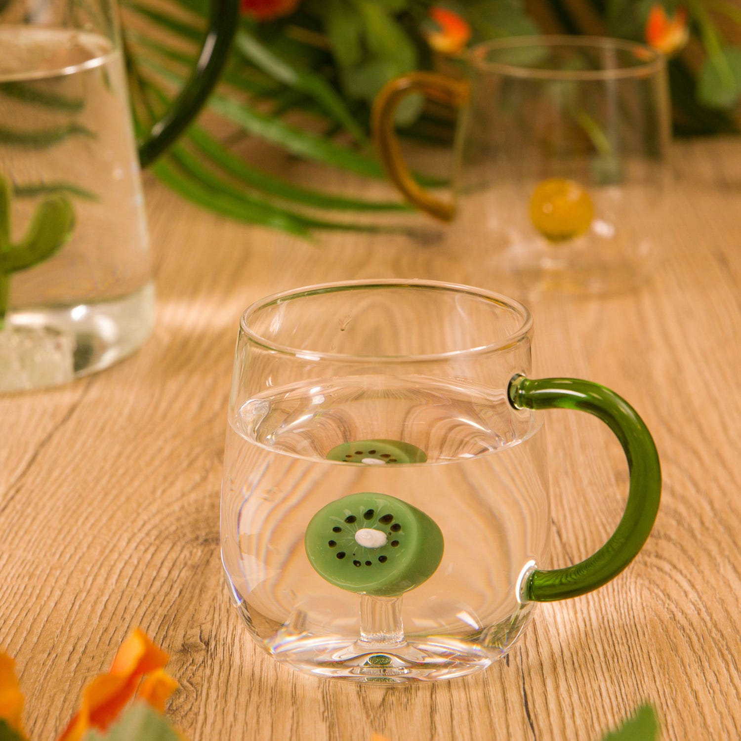 Mug in vetro borosilicato 380 ml kiwi