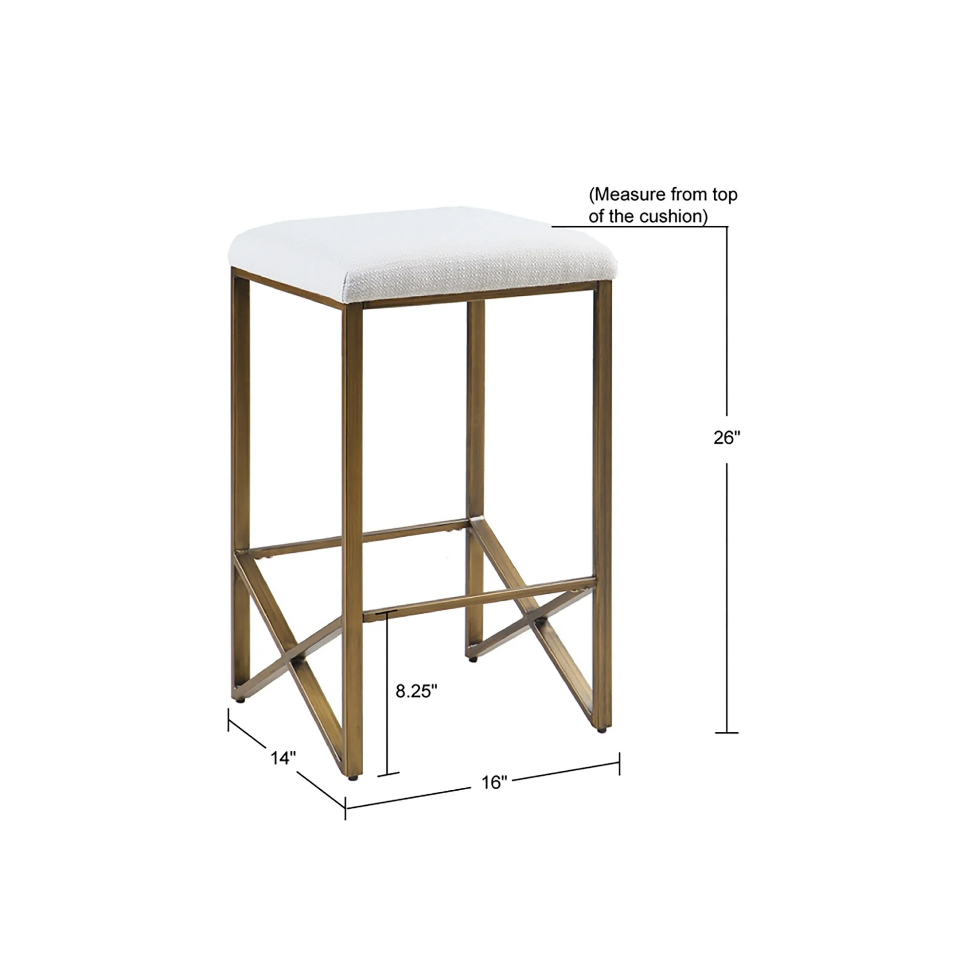 INK+IVY Marino Backless Upholstered Counter Stool - Ivory