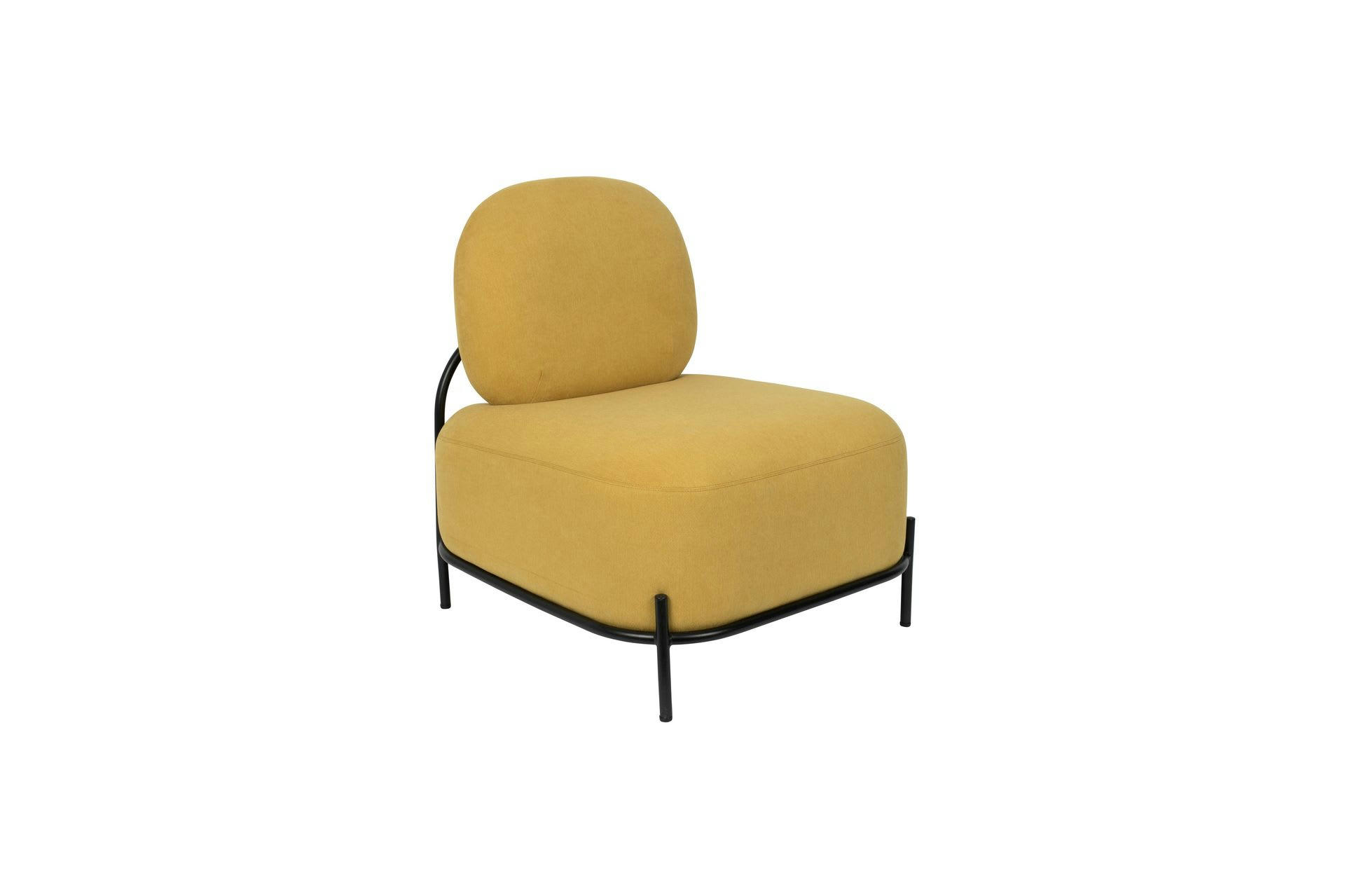 POLLY - Fauteuil en tissu jaune