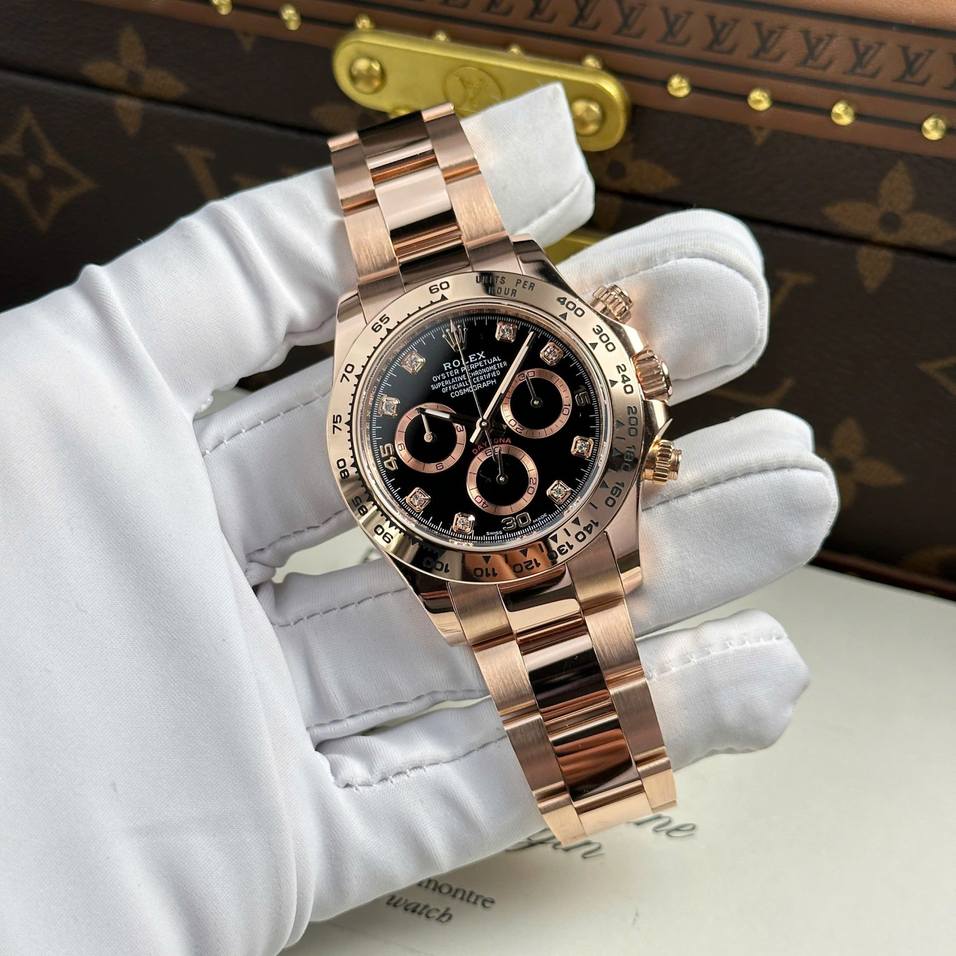 Rolex Daytona RG Plated Black Dial 40mm Oyster Super Clone