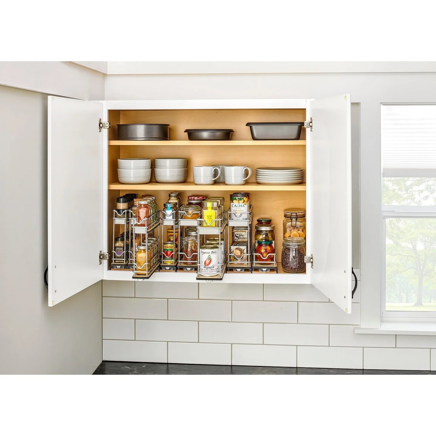 Rev-A-Shelf 5WU2-5W1-1 Wood Classics 4-1/2W Two Tier Wire Pull /