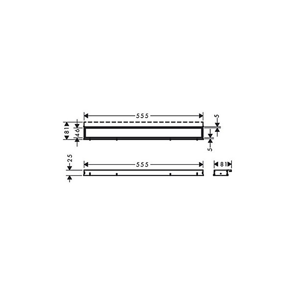 Caniveau de douche 60 cm HANSGROHE RainDrain Match noir mat