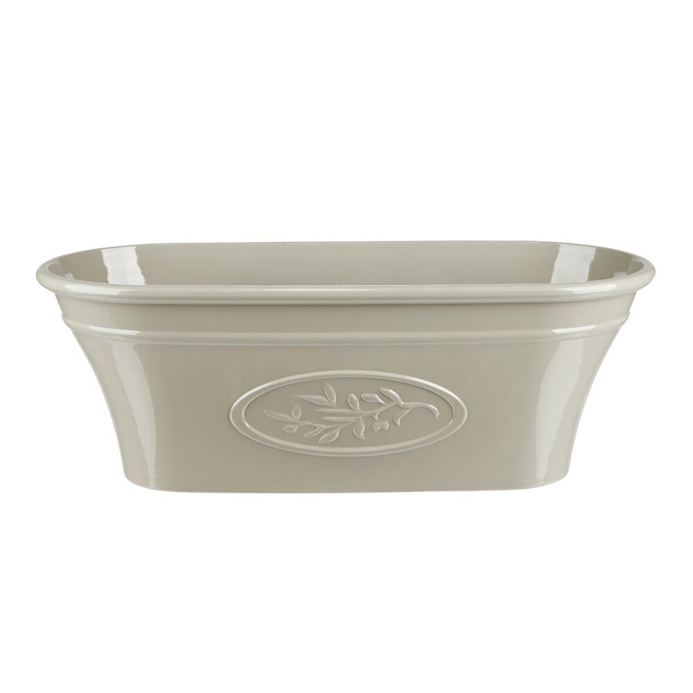 Jardinière 10L motif provençal plastique beige 42x22xH17cm