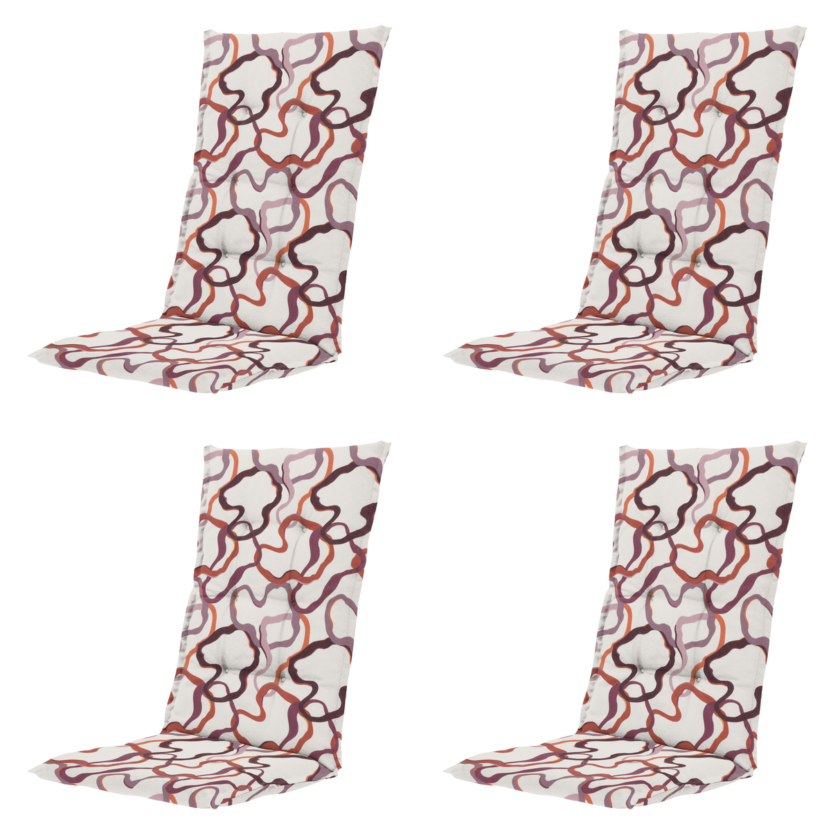 Madison tuinstoelkussen hoge rug Blaze - multikleur - 123x50x5cm - set van 4