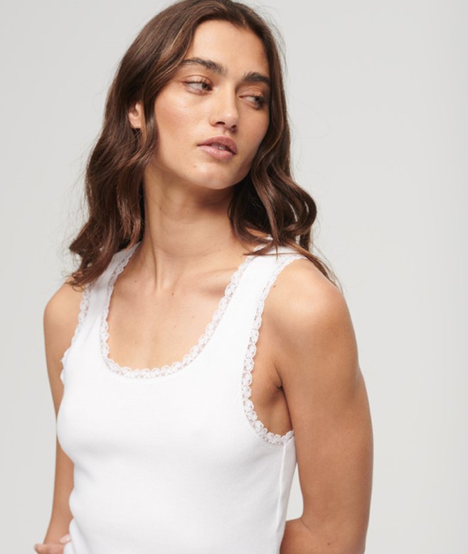 Athletic Essentials Vintage Lace Trim Vest Top