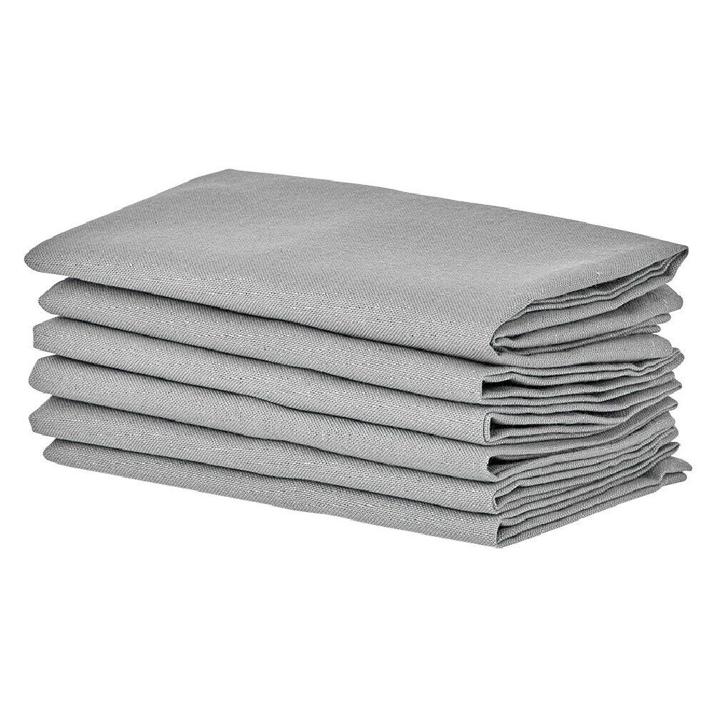 Serviette en coton uni Gris x6