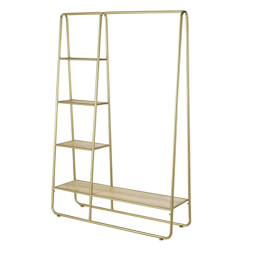Ysee - Portant en sapin et métal coloris laiton