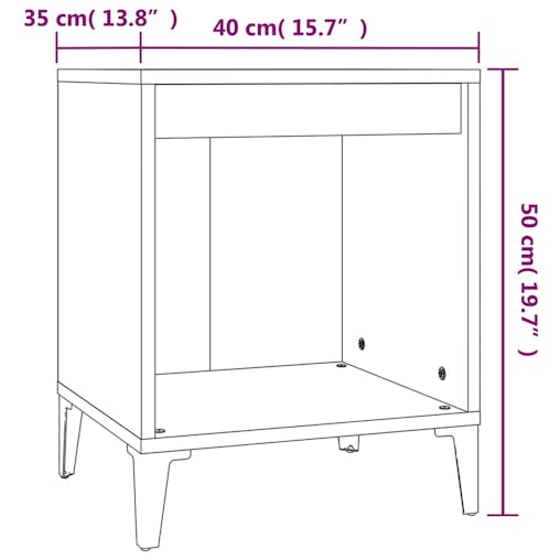 NNEVL Bedside Cabinet Concrete Grey 40x35x50 cm