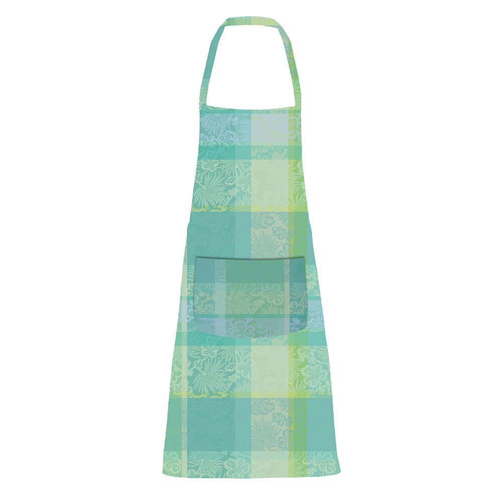 MILLE VENUSTA AQUA - Tablier enduit imperméable pur coton vert 75x85