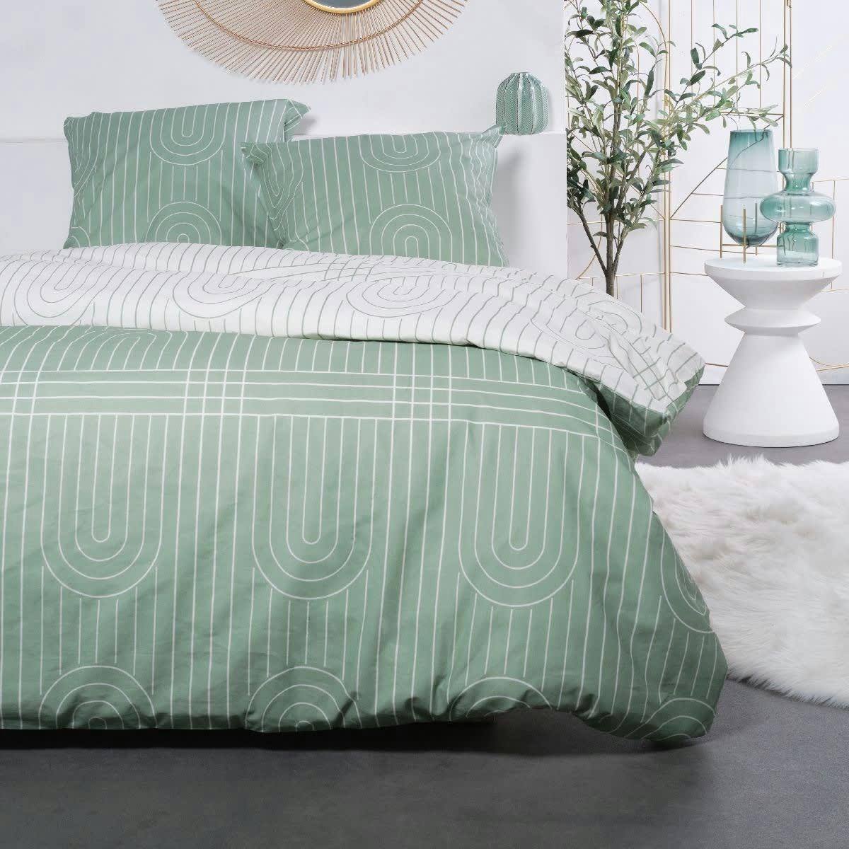 - Parure de lit en Coton Vert 240x220 cm