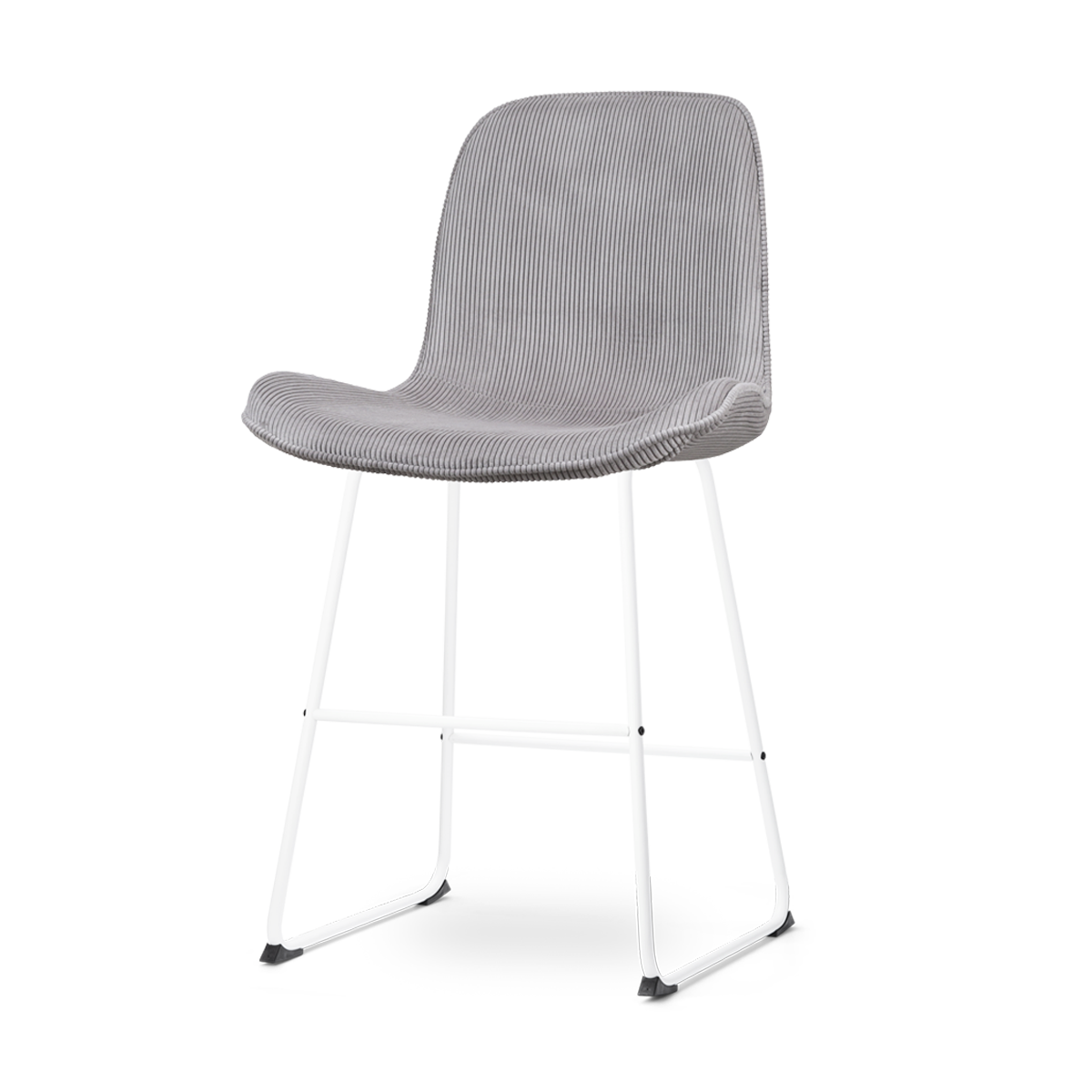 Nolon Nino-Fé Barkruk Ribstof Warm Grijs - Wit Onderstel - 65 cm