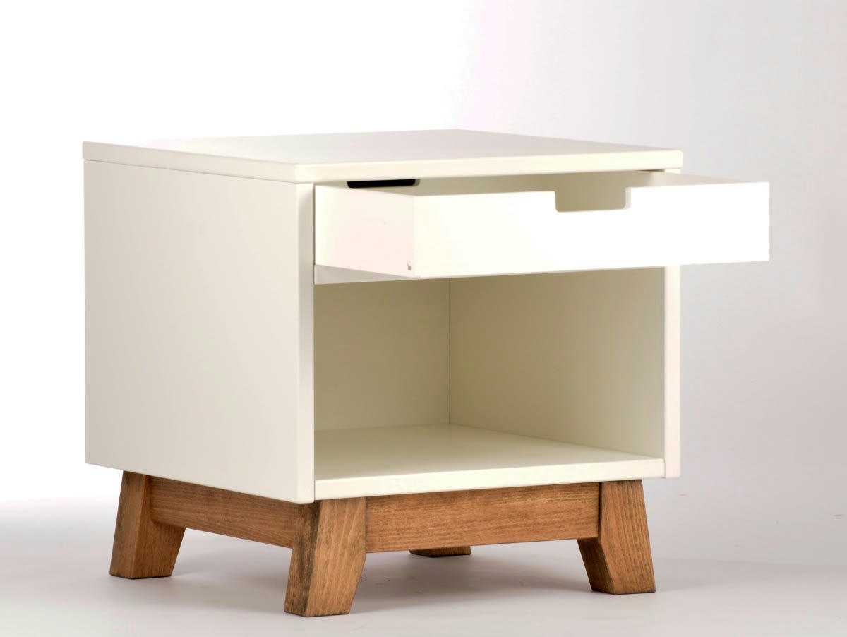 TRENDY - Table de nuit blanc