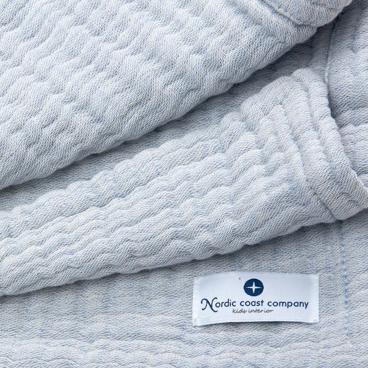 - Couverture mousseline bebe coton bleu 80x80 cm